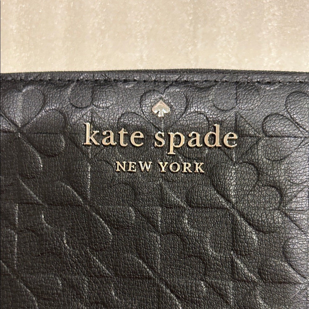 Kate Spade Women’s Black Wallet Hollie Clover Geo Embossed NWT - Picture 2 of 10
